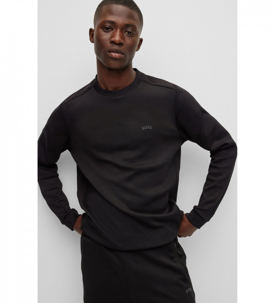 Moletom BOSS Salbo Curved, Preto