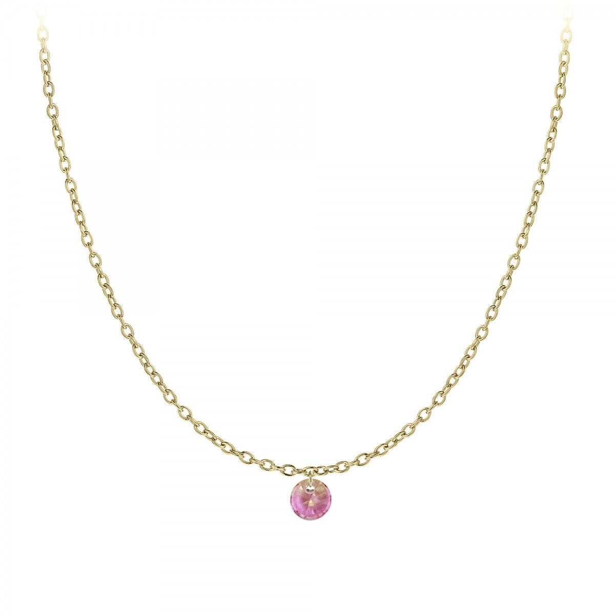Chaine maille forçat et cristal SC Crystal