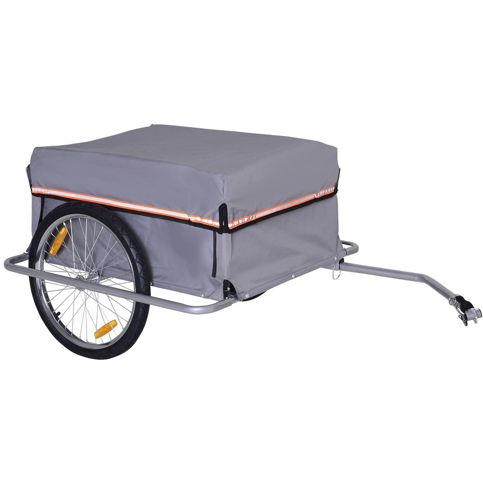 HOMCOM Transportanhänger inklusive Anhängerkupplung grau 140 x 88 x 60 cm (LxBxH)