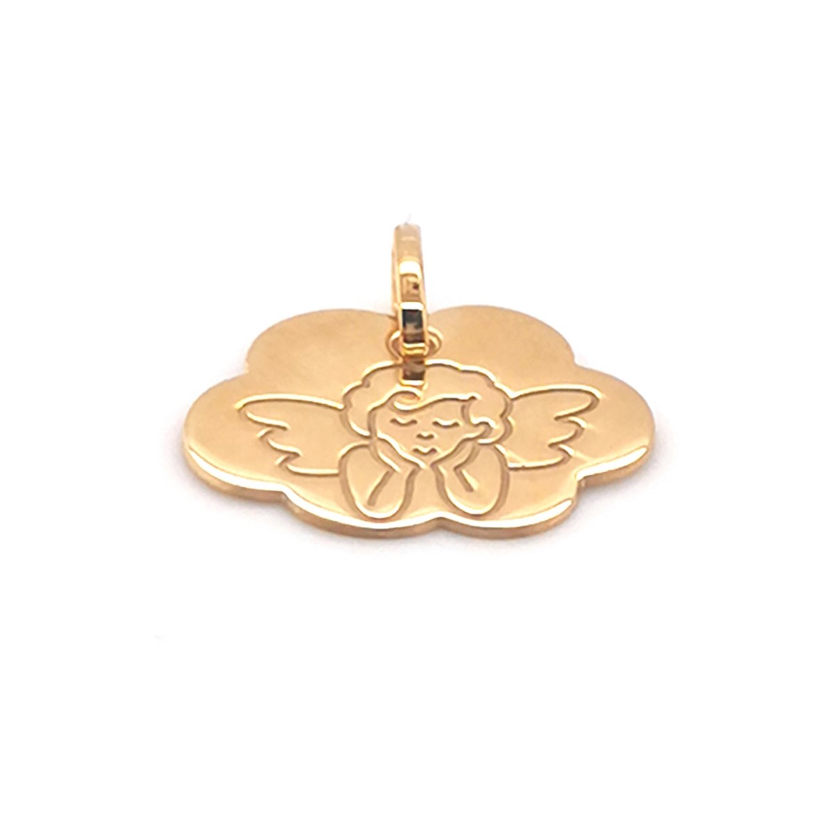 Médaille Brillaxis ange face stylisé nuage or jaune
