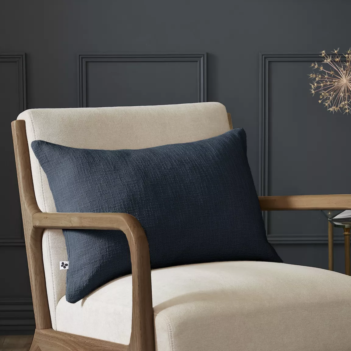 Coussin rectangulaire coton (40 x 60 cm) Sixtine Bleu nuit