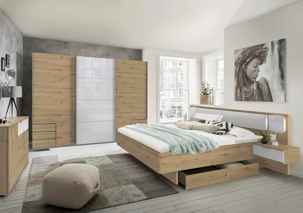 Bett mit Nachttischen Valencia 180 x 200 cm