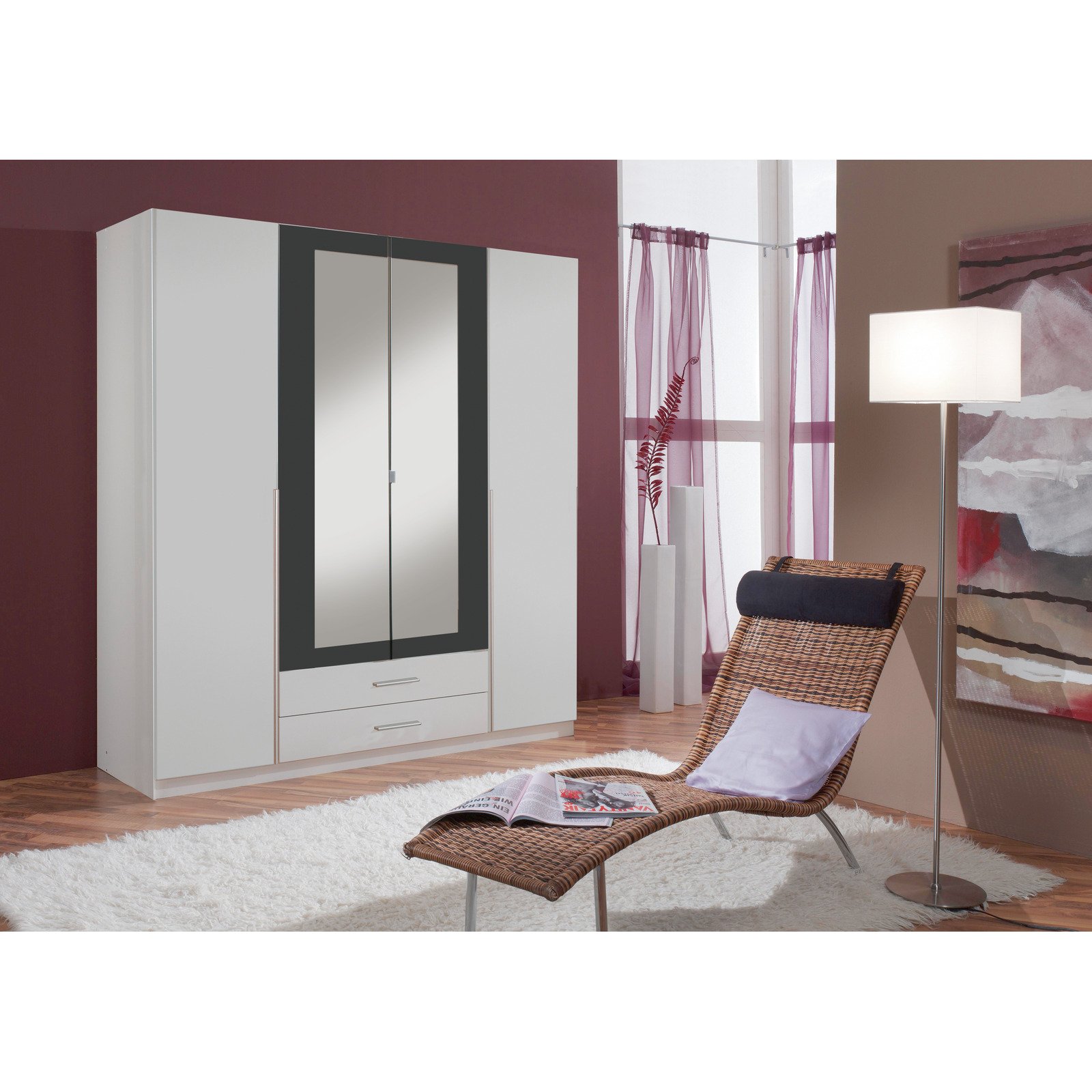 Schrank Kuga weiss/graphit, 4-trg