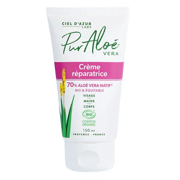 Pur Aloé Crème Réparatrice 70% d'Aloé Vera 150ml