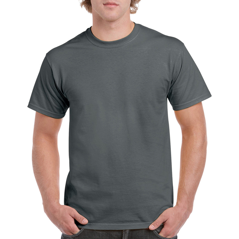 Camiseta básica de manga curta Gildan Heavy Cotton, 100% algodão grosso.