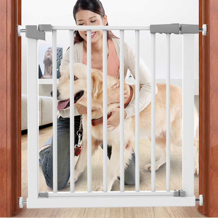 (78x83cm) Kinder Stahl Schutzgitter Sicherheitstor Baby Sicherheitsschutz Tür / Treppen Barriere - Weiss