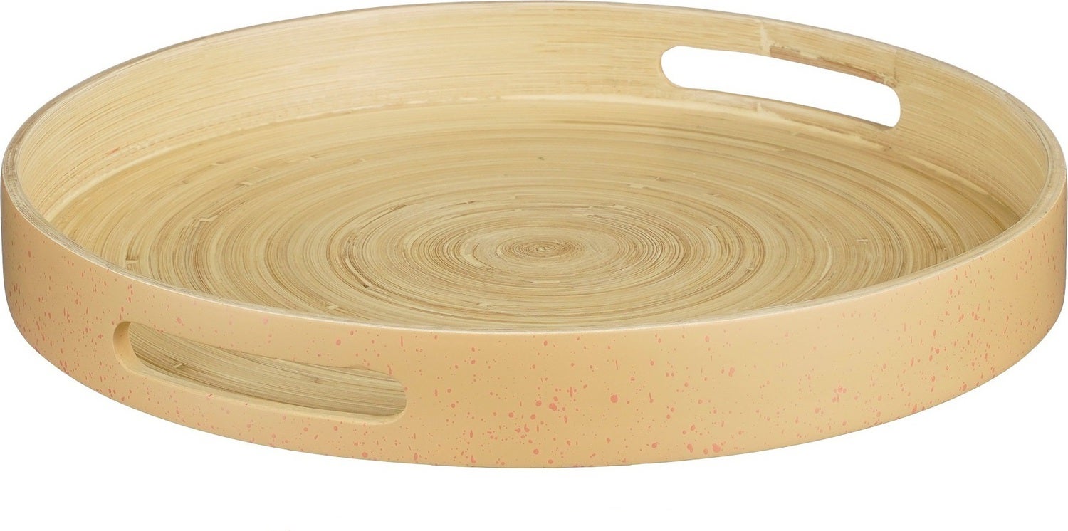 Mica Decorations dienblad Mirian oranje D 35 H 4,5 cm