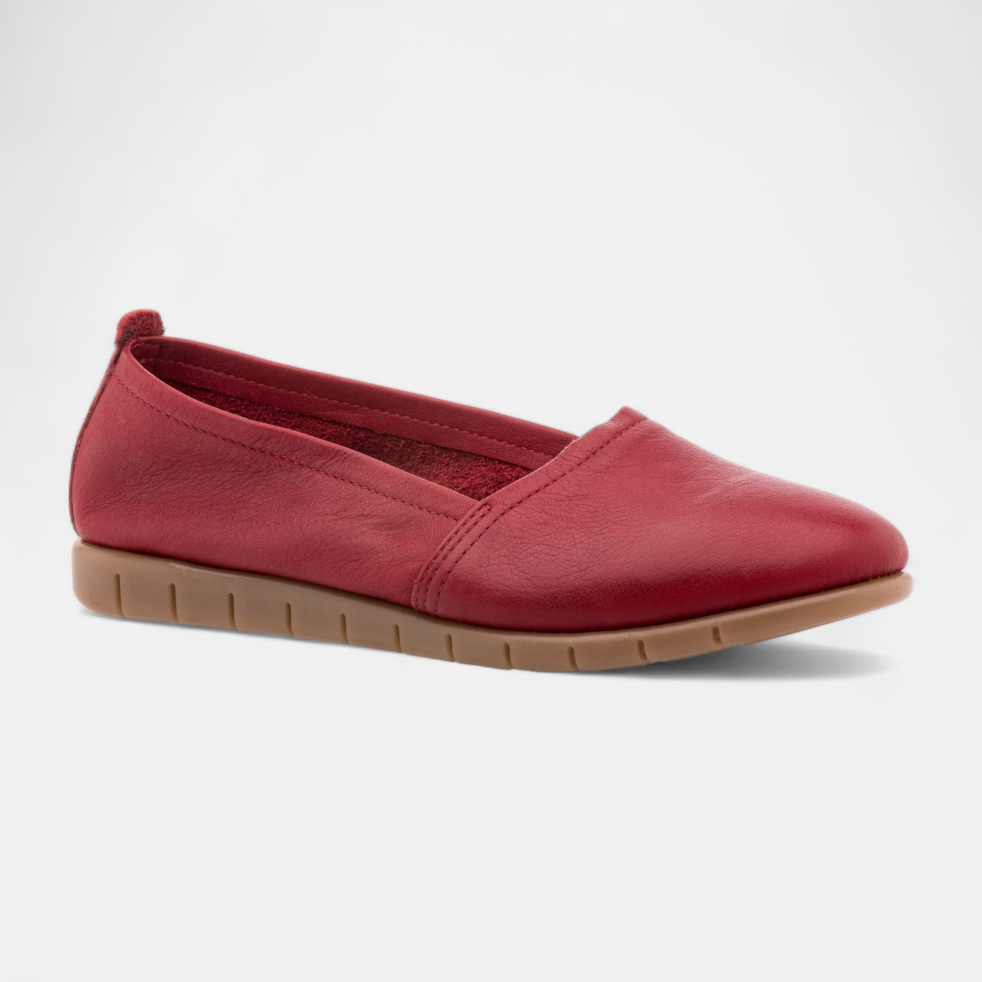 Mocassins Femme en cuir rouge