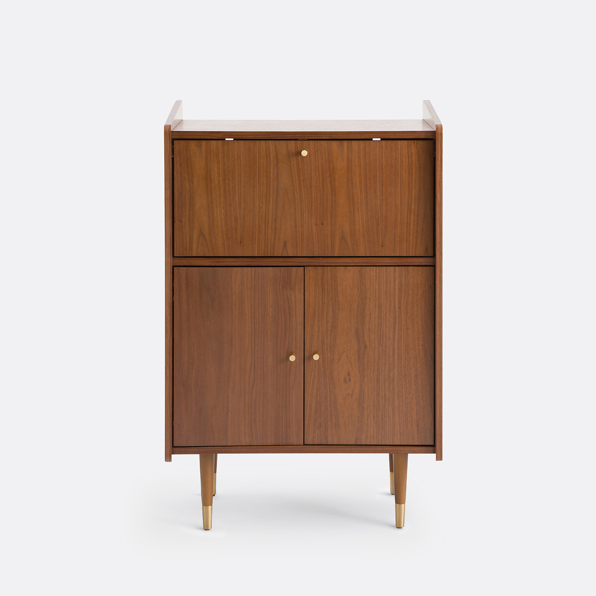 LA REDOUTE INTERIEURS<br>Móvel bar vintage folheado a nogueira 3 portas, Ronda
