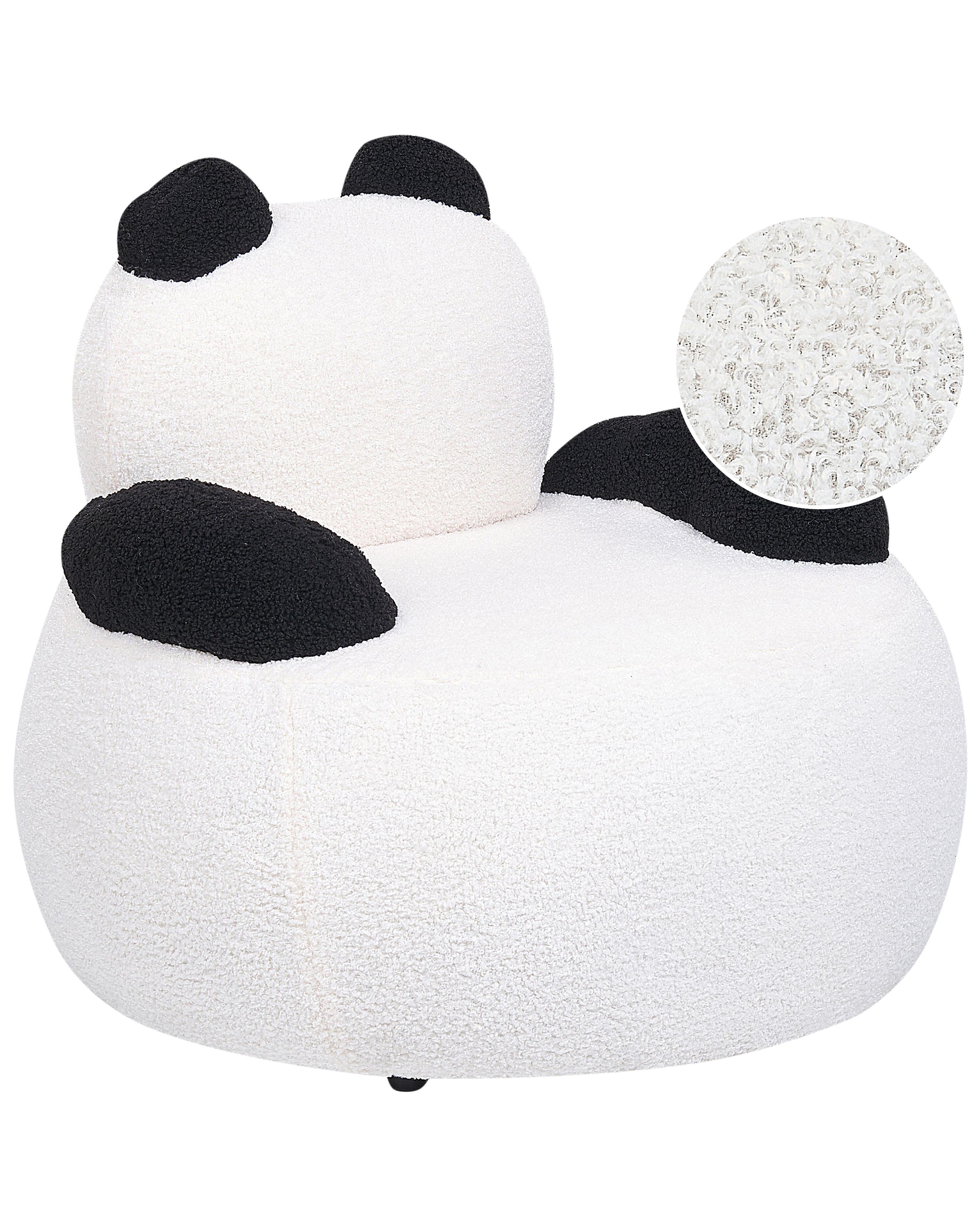 Kinderfauteuil Panda VIBY Bouclé Wit