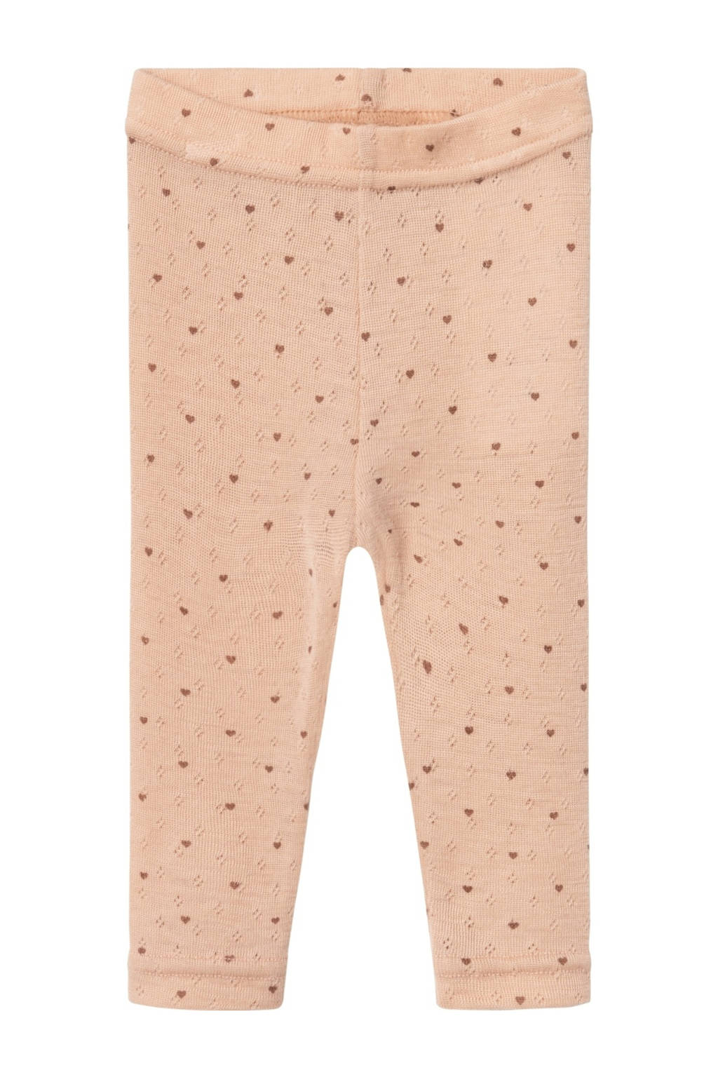 LIL' ATELIER baby slim fit broek NBFNAVAvan merinowol en all over print roze