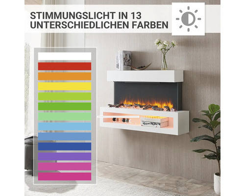 Elektrische haard Balderia Nikos wit 2000 watt incl. afstandsbediening