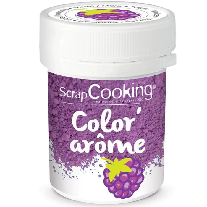 Colorant alimentaire violet - arôme mûre 10 g Scrapcooking