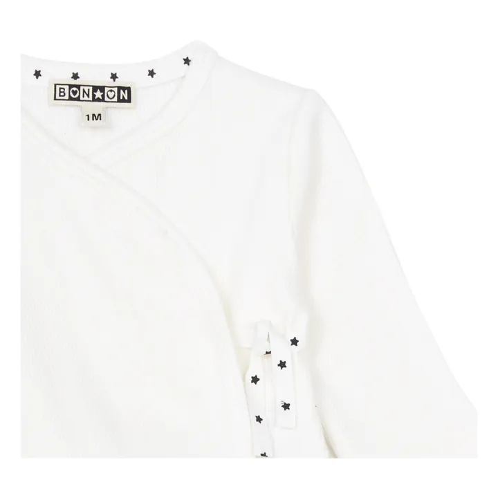 Bonton Cache Cœur + Pantalon à Pieds + Bonnet Coton Bio Tendre | Ecru