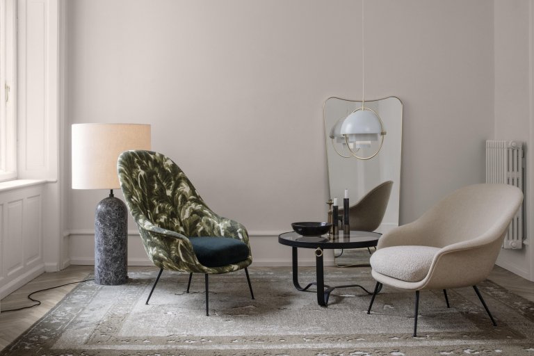 Gubi Gravity XL vloerlamp laag grijs marmer/canvas