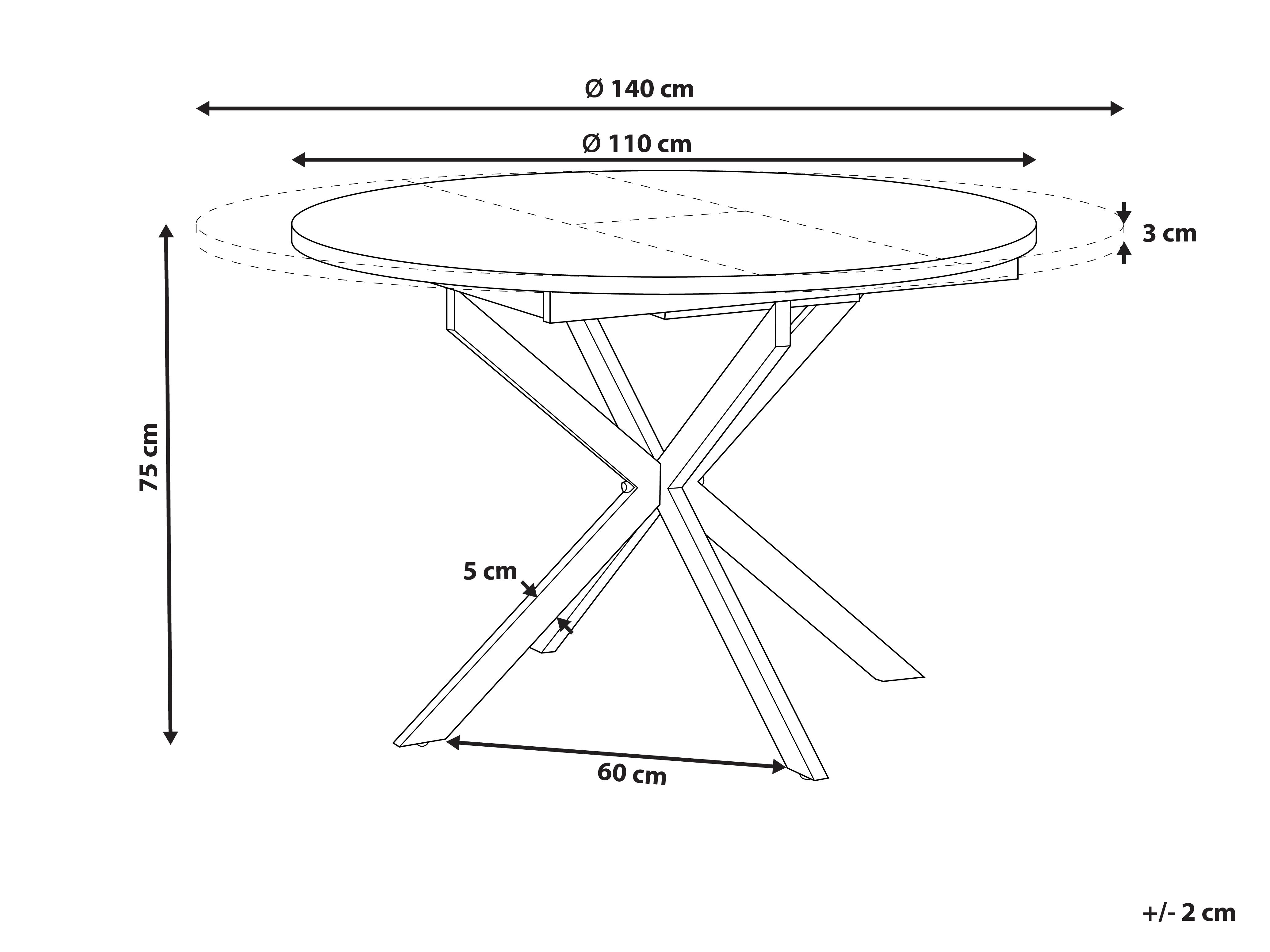 Eettafel uitschuifbaar FRIONA Donkerbruin 110 cm 110/140 cm