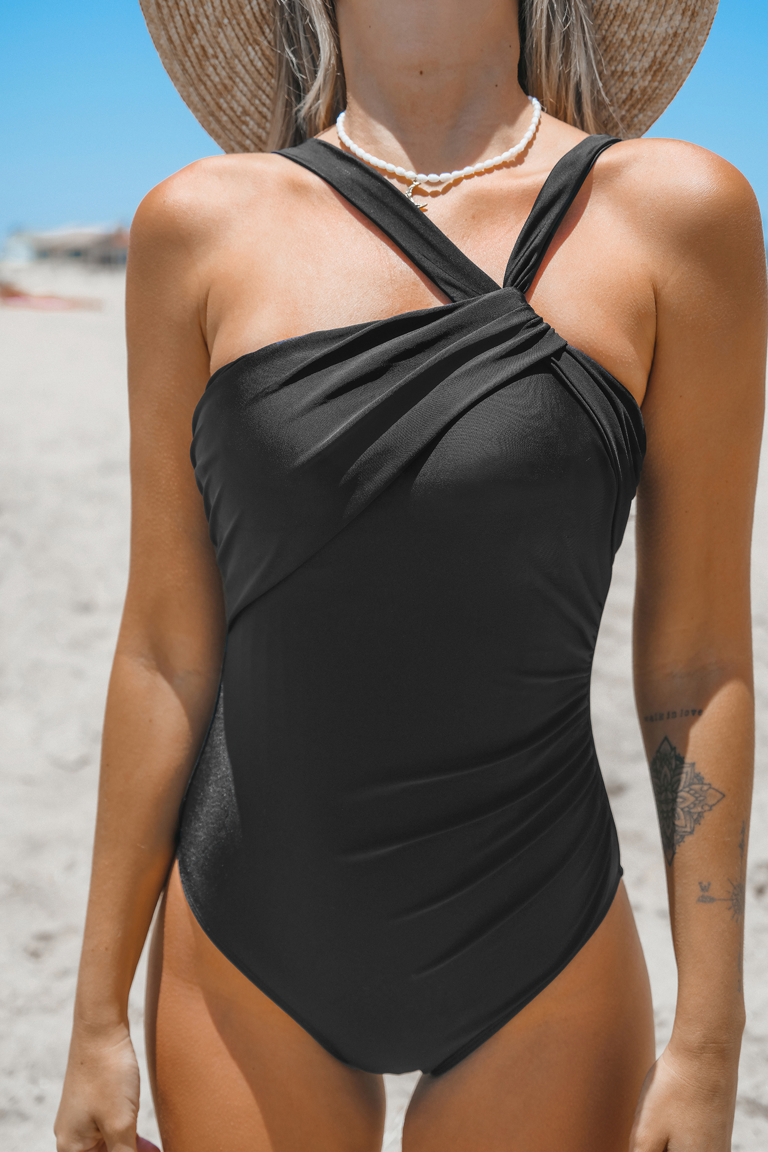 Maillot de bain une pièce ventre plat ruché