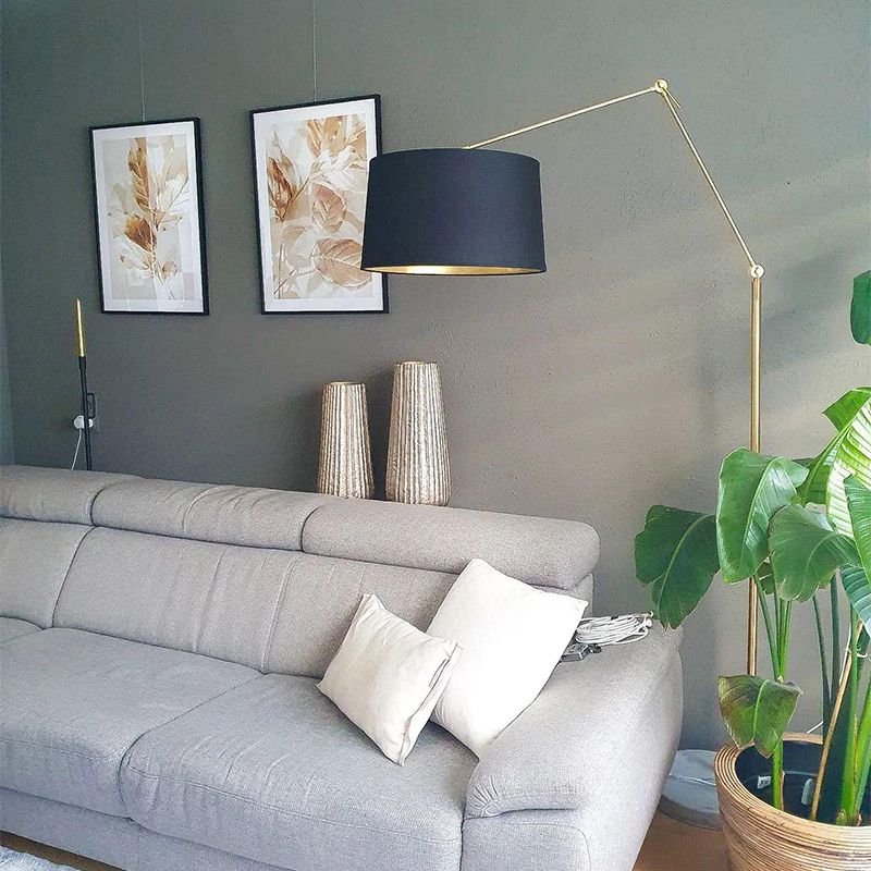 Moderne vloerlamp goud verstelbaar - Editor