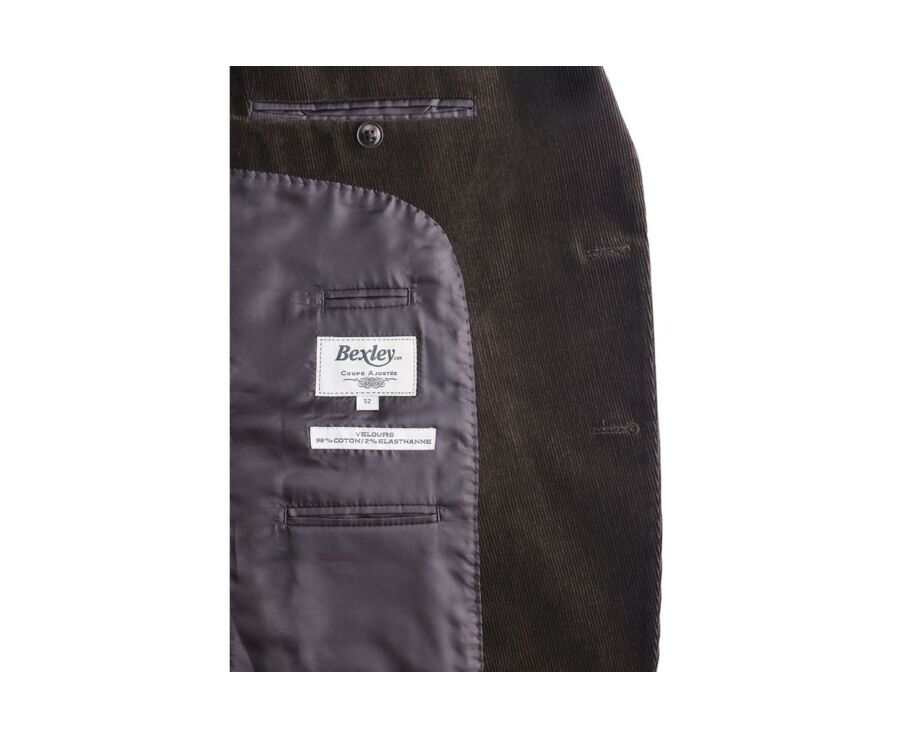 Blazer homme velours côtelé lavé Brun - LÉONTILDE