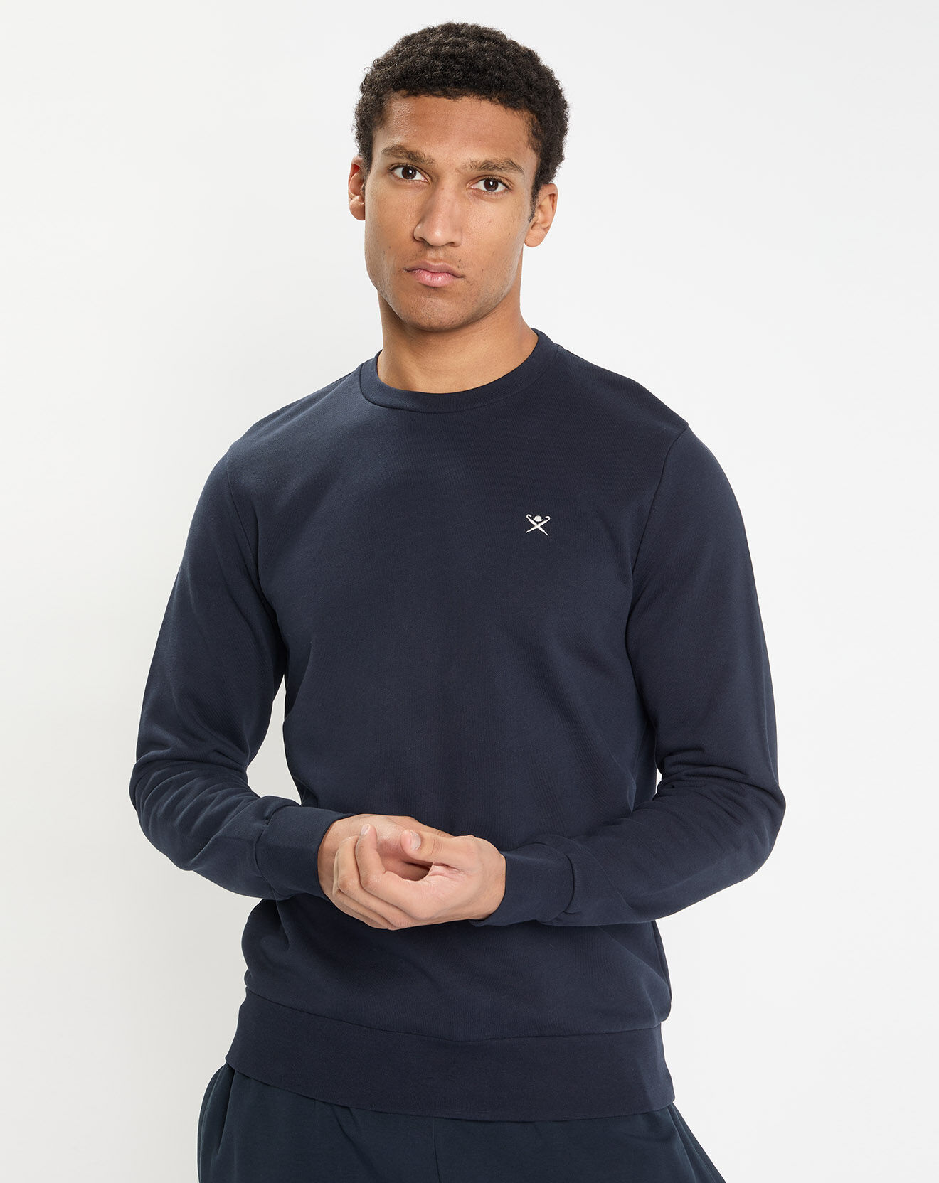 Hackett London Sweat col rond bleu foncé