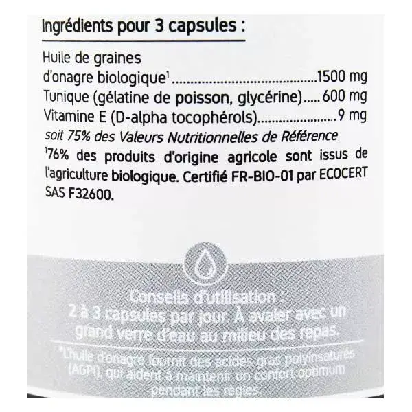 Nat & Form Écoresponsable Huile d'Onagre Bio - 120 capsules
