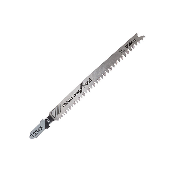 Lame de scie sauteuse T droite propre Bosch Bois tendre T234X, lot de 2