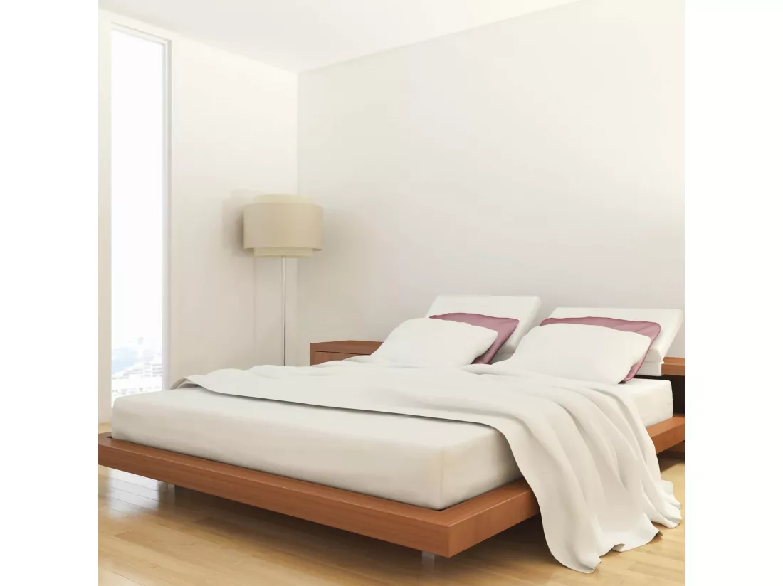Drap housse jersey blanc bonnet 30 cm 100% coton biologique 70/80x190/200