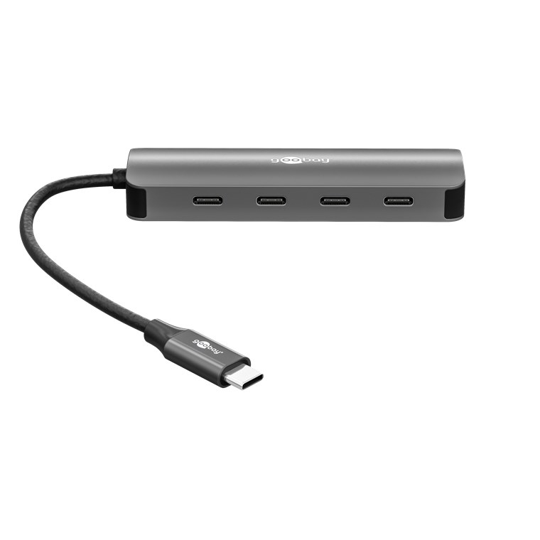 Slim 4-Port USB-C Multiport Adapter HUB 4x USB-C 3.2 / 10 Gbit/s (76565) - Hellgrau