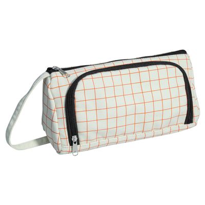 Trousse Walker Canvas grid - 1 compartiment - orange/noir
