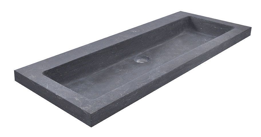 Fontana Freestone badkamermeubel beach eiken 100cm met natuurstenen wastafel zonder kraangat