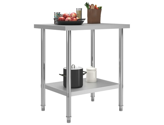 VIDAXL - Mobilier de cuisine Table de travail de cuisine 80x60x85 cm acier inoxydable