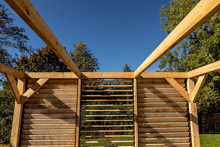 Pergola auvent autoportant manuel bois Veneto Habrita VT3431V 3,40 x 3,12 m