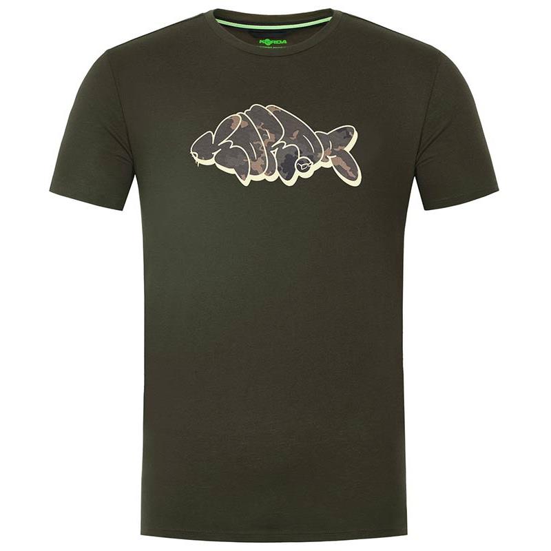 Tee Shirt Manches Courtes Homme Korda Outline - Dark Olive