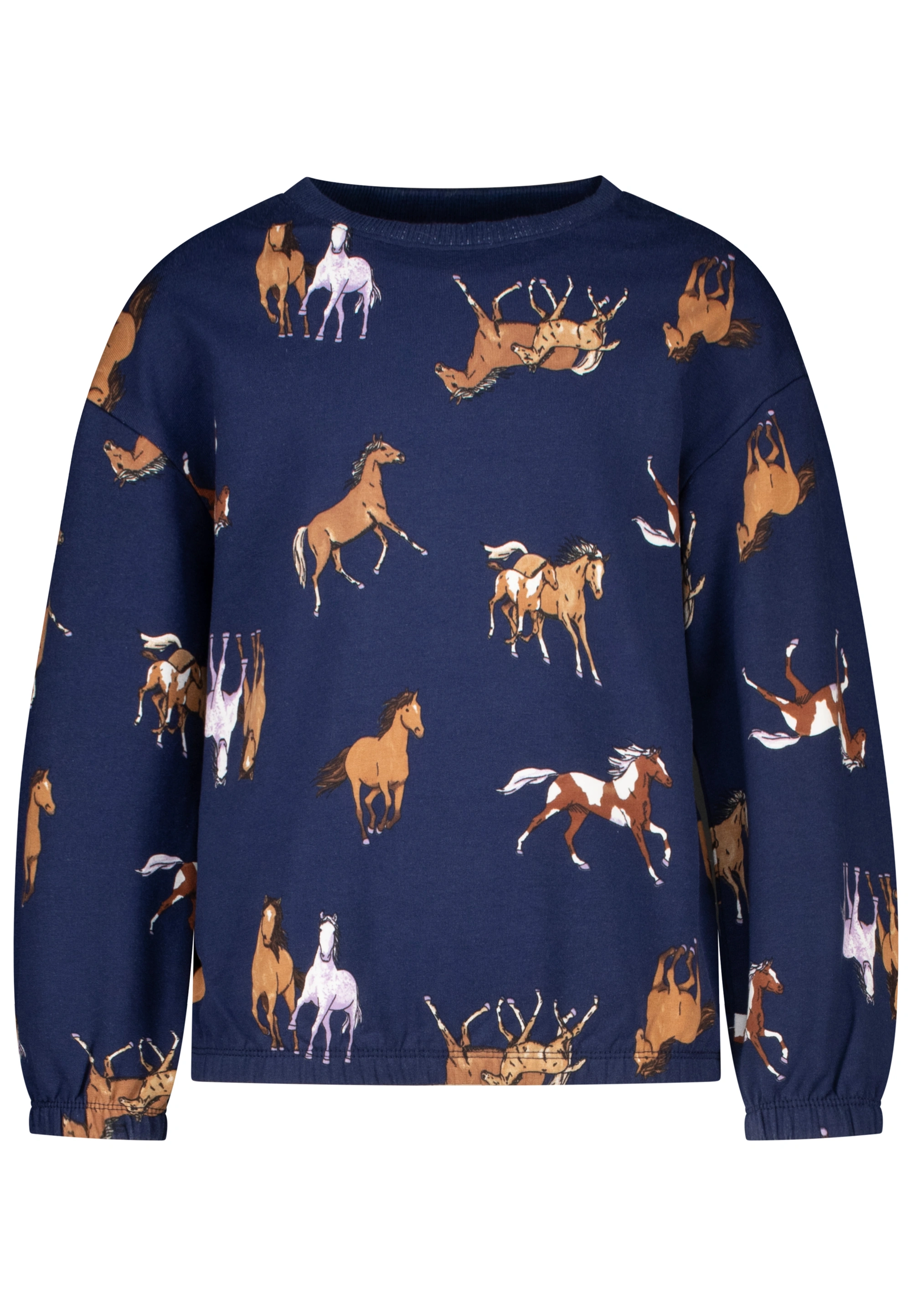 Sweatshirt HORSES AOP in true navy