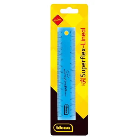 Idena Superflex Lineal 15 cm, 1 Stück, 4-fach sortiert