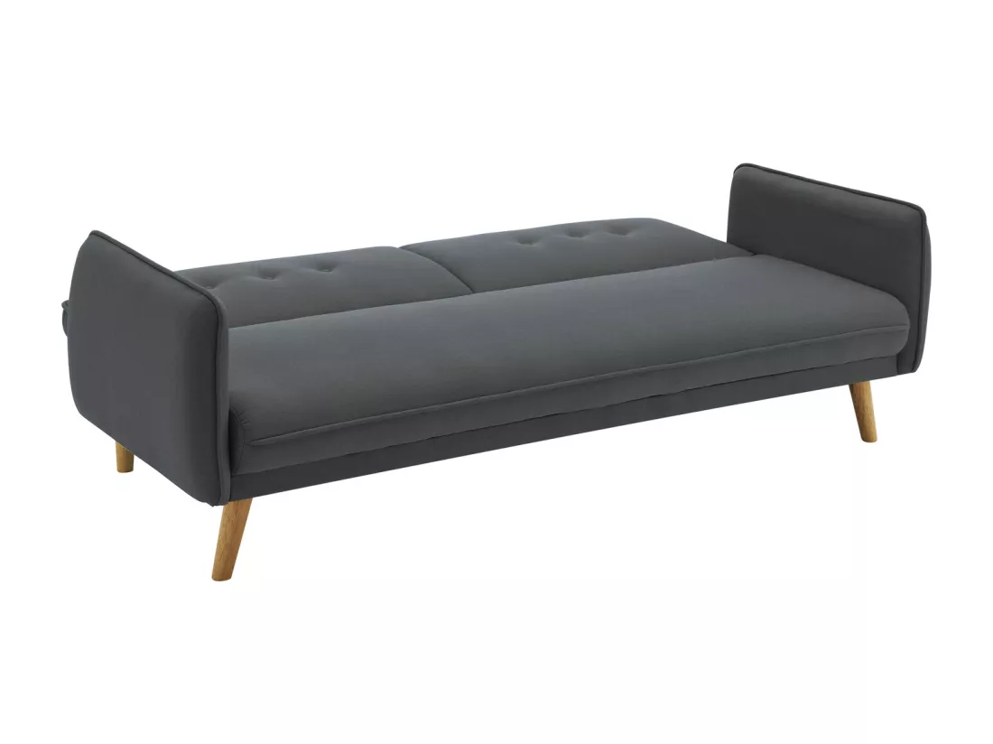 Canapé scandinave convertible 3 places en tissu gris foncé NORA