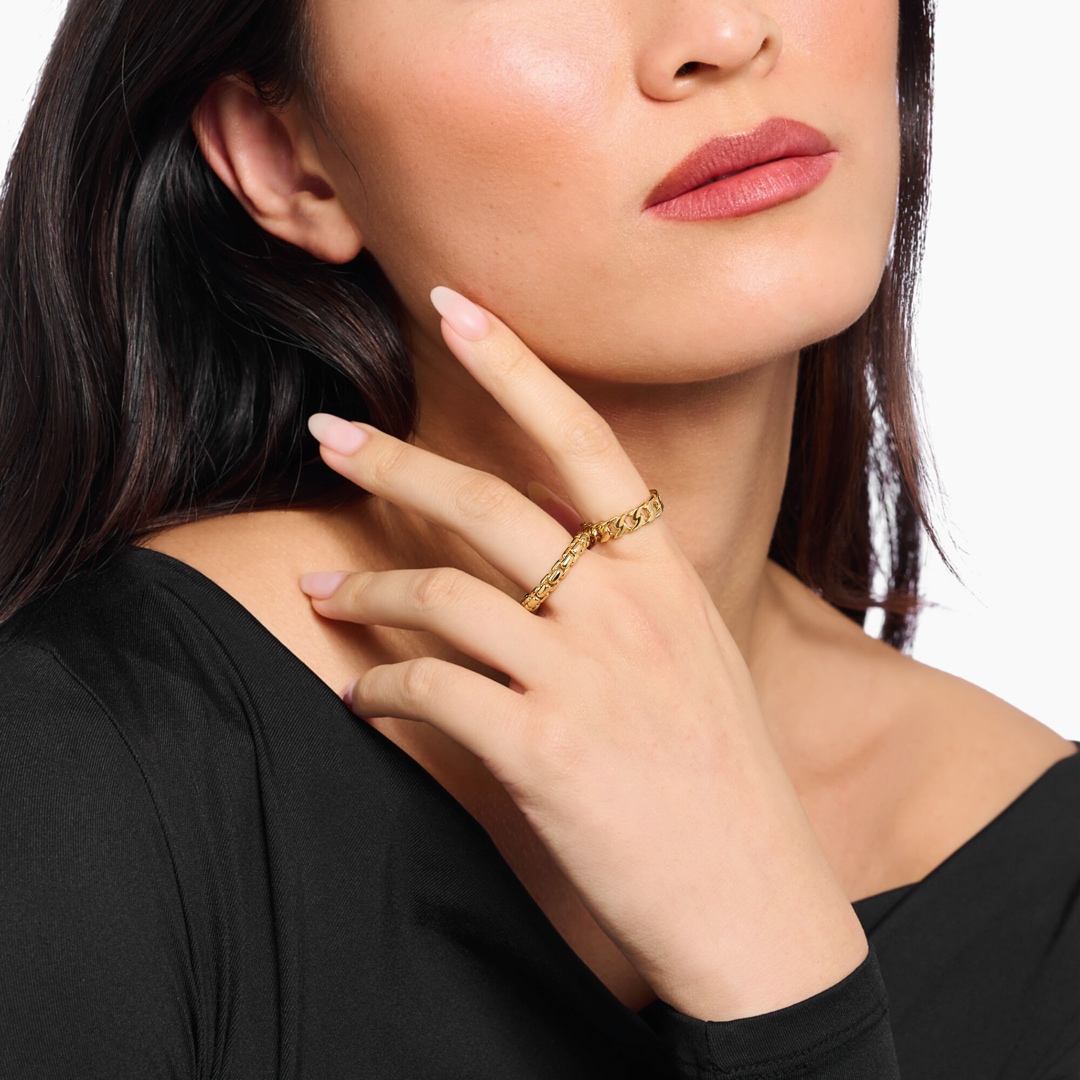Thomas Sabo Rebel Basics Ring Box Chain vergoldet