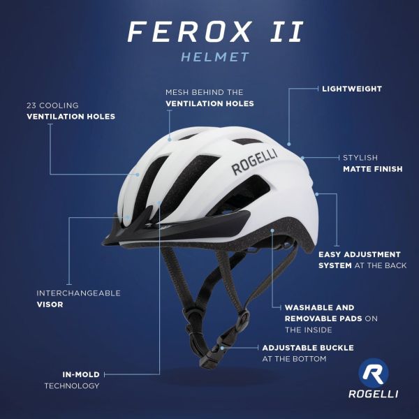 Rogelli Ferox II Cykelhjelm, White
