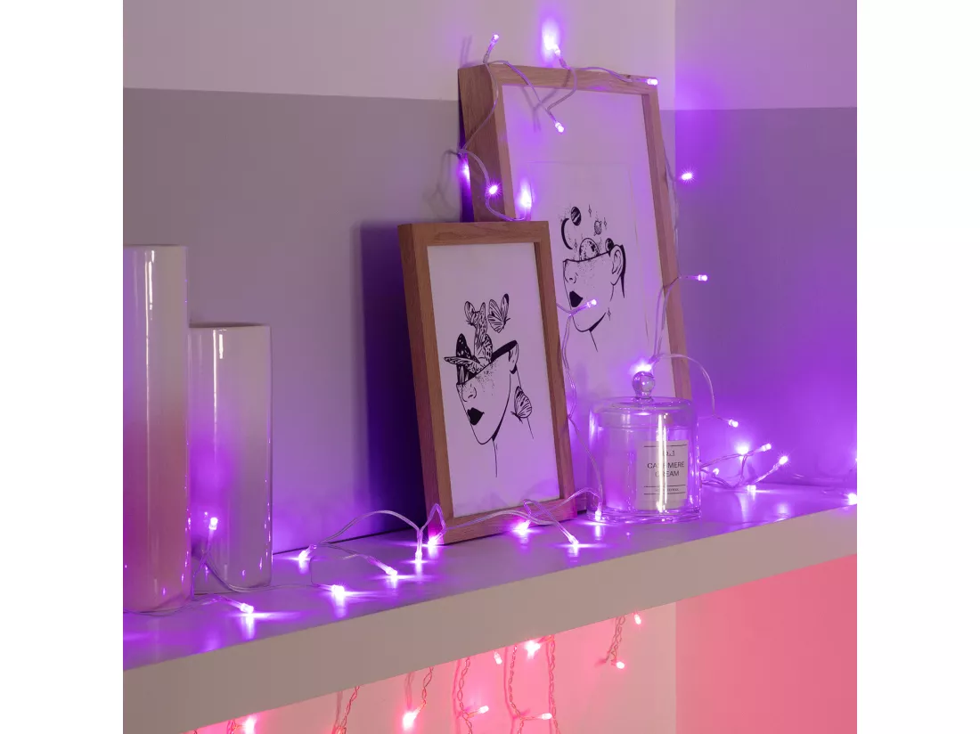 Guirlande LED Extérieure à Piles 5m Rose