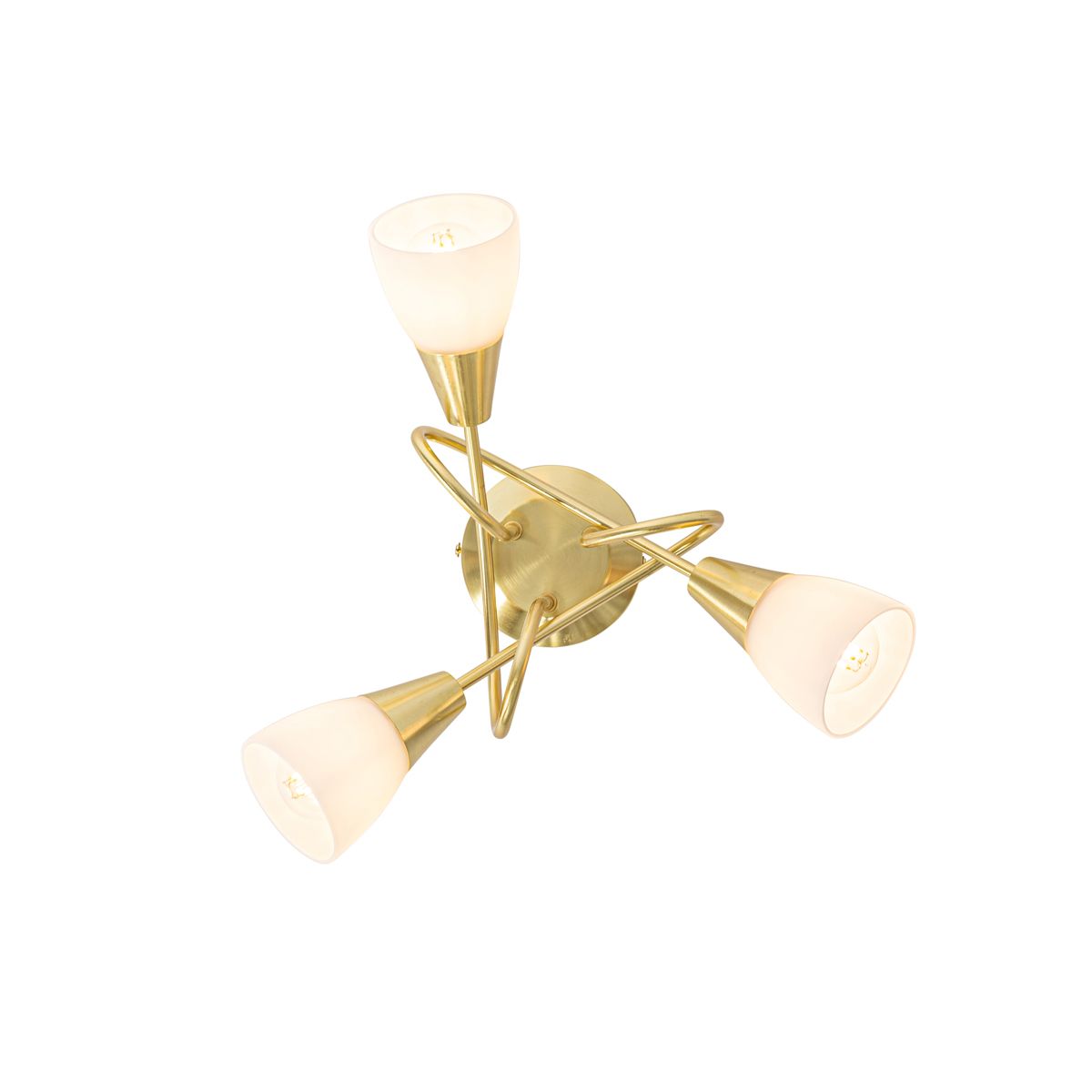 Klassieke plafondlamp goud met opaal glas 3-lichts - Inez