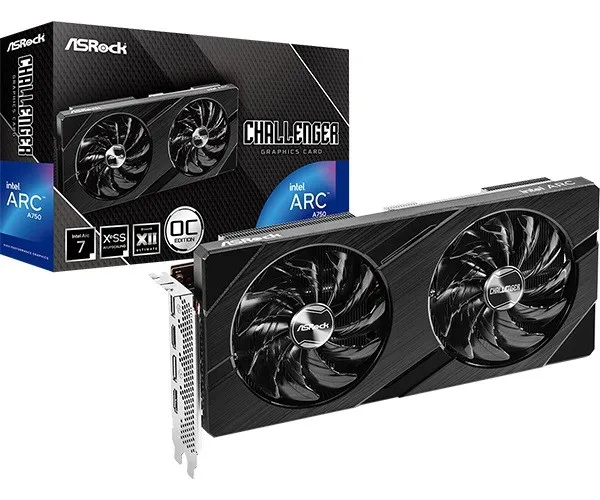 ASRock Intel Arc A750 Challenger D 8GB - OC Edition - grafikkort - Arc A750 - 8 GB GDDR6 - PCIe 4.0 x16 - 2 x HDMI, 2 x DisplayPort