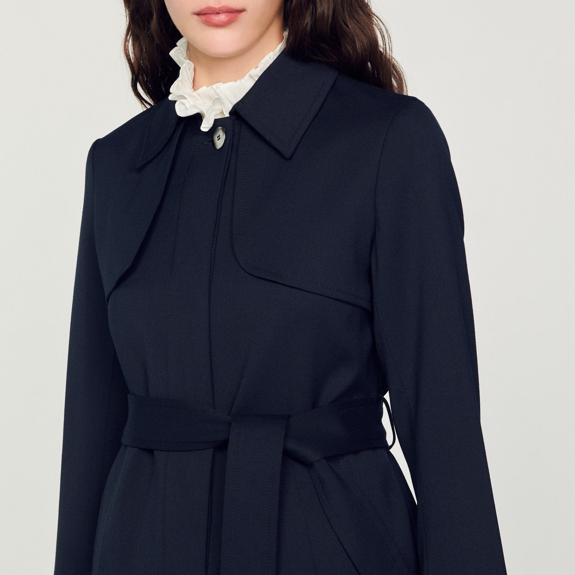 Trench-coat á empiécement plisse