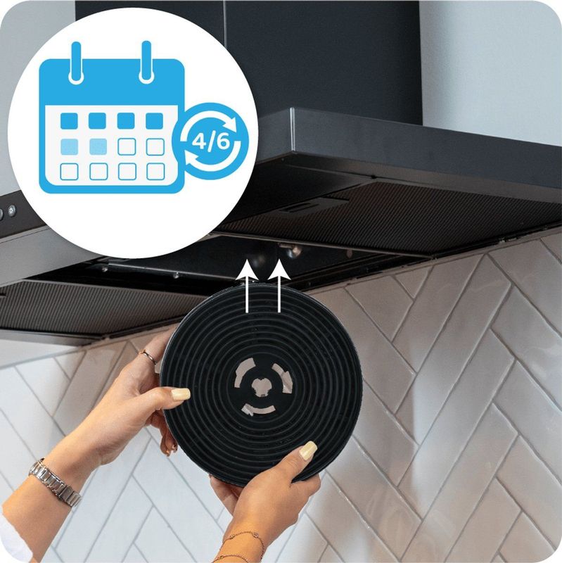 Klarstein Actief koolfilter voor afzuigkappen - Set van 2 circulatiesysteem Ø17,5 cm