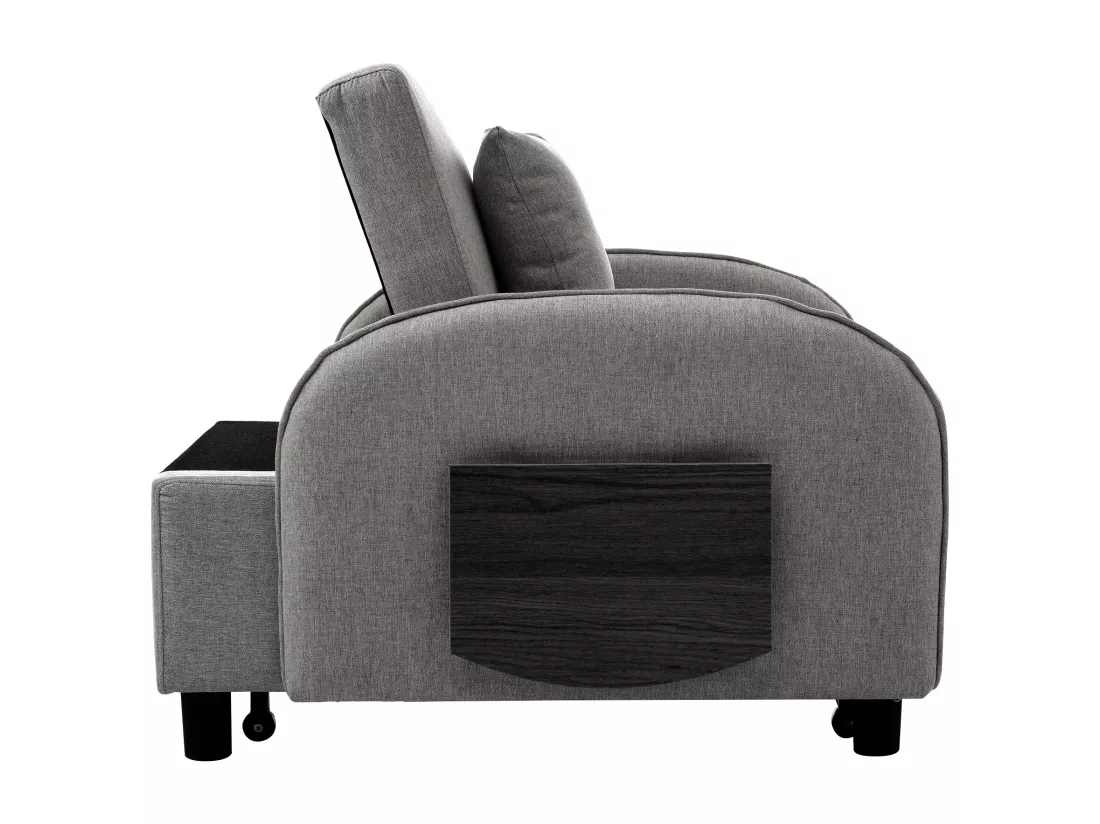 Canapé-lit simple multifonctionnel – avec fonction lit, chaise longue et fauteuil, canapé-lit réglable en trois positions, tables à thé pliantes