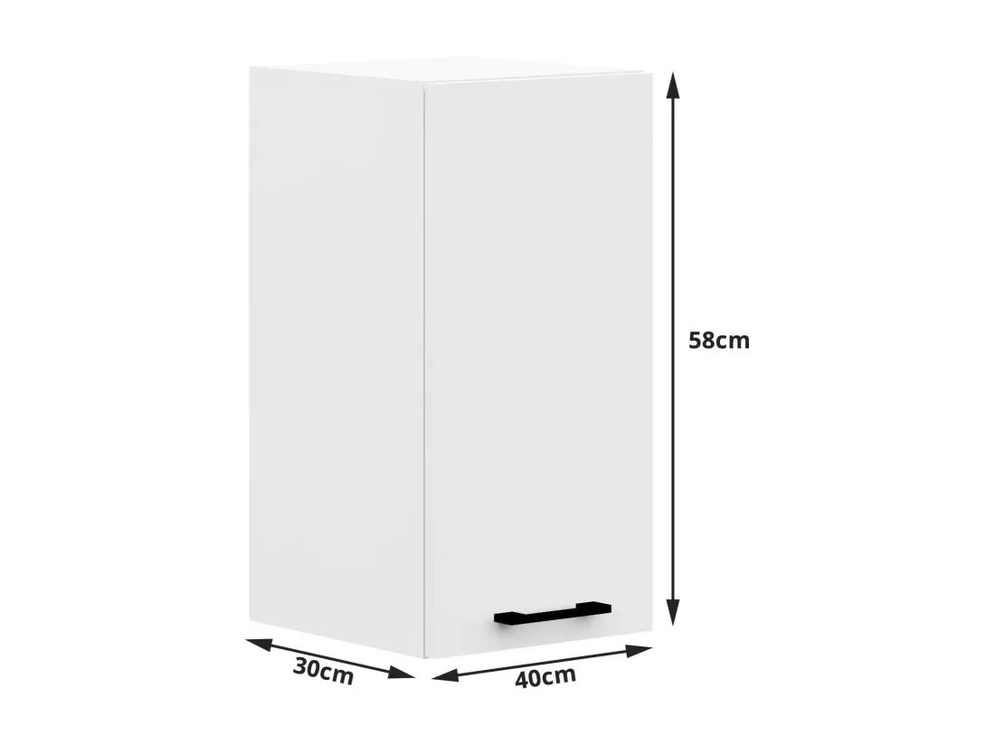 Ensemble De Cuisine AKORD OLIWIA 2.4m Blanc 240 cm 11 portes 1 tiroir façade Blanche 240x46x203 cm