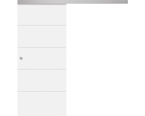Schuifdeurblad wit gelakt Perla 05 voor aluminium beslag Selir (vergelijkbaar met RAL 9010) 2030x950x40 mm DIN Links/Rechts