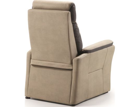 CONCEPT1 - Canapé tissu Paris beige 2 places électrique + fauteuil fixe