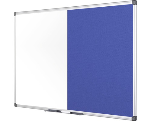 Combinatiebord, vilt- en magneetbord, wit/blauw, 60x45 cm