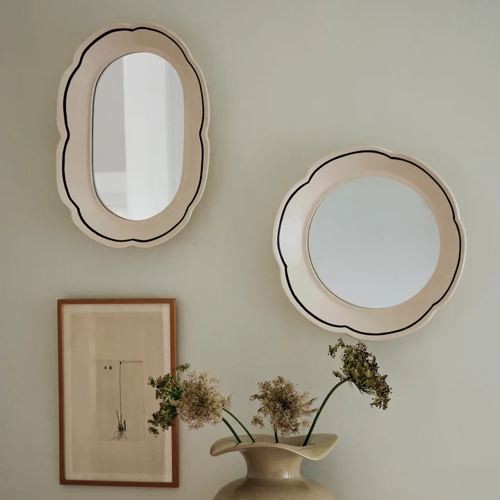 Broste Copenhagen - Hilma Spiegel, Ø 36 cm, off white