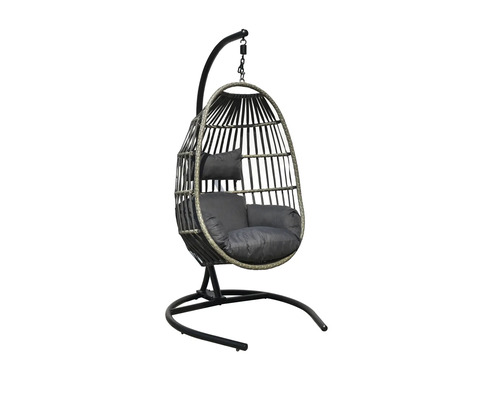Hangstoel SenS-Line tuinmeubel 103 x 103 x 190 cm polyrotan grijs antraciet